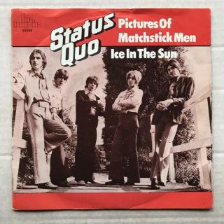 Status Quo Pictures Of Matchstick Men (dutch) 7 " 1985 Issue With Ice In The Sun -