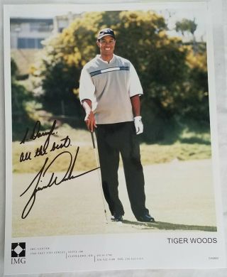 Tiger Woods 100 Authentic Autographed 8x10 Photo - Golf