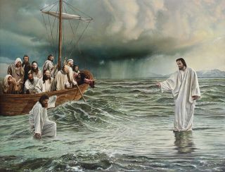 Christian Art Jesus Walks On Water 8 X 10 Photo