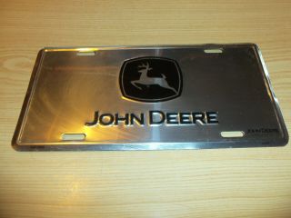 John Deere Silver And Black Vanity License Plate - John Deere Licenced Product