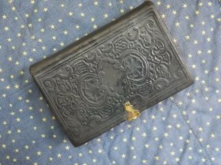 Civil War Era 1861 Bible.  Brass Clasp,  Leather Covers Soldier Item
