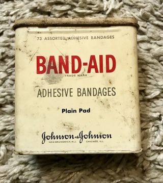 Vintage Johnson & Johnson Band Aid Brand Adhesive Bandages Tin