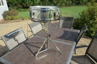 Vintage Slingerland Snare Drum With Stand,  5 " X 14 " Chrome,  Late 1970 
