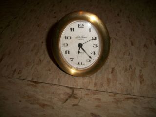 Vintage Seth Thomas 8 Day 7 Jewels Small Brass Desk Clock Repair Swiss
