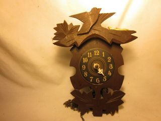 Parts / Repair Small Vintage Cuckoo Clock Germany Wood Wooden Ornate Bird
