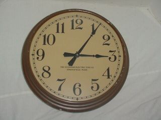 Vintage Standard Electric Time Co.  Wall Clock.  - From Naples,  Ny School