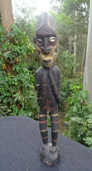 Vintage Tribal Fetish Wood Carving Stepik River Guinea