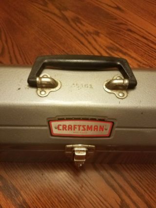 70 ' s Vintage Craftsman 65161 ' Crown logo ' hip - roof toolbox with carry tray. 2