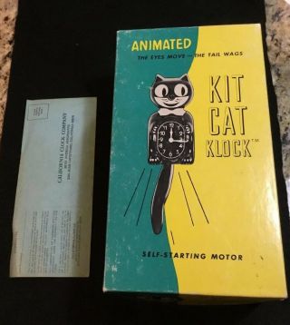 1960’s Kit - cat Klock Copper Color With Box “Works” 3