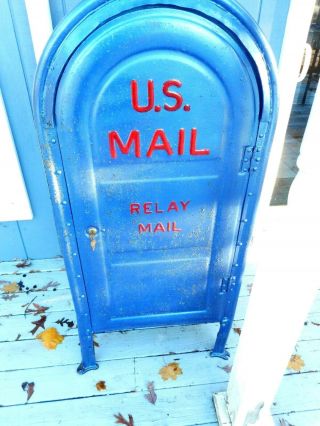 Vintage Large U.  S.  Post Office Mail Box Iron Steel Relay L Box Rare Find
