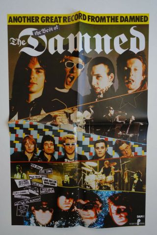 Damned Promo Poster For The Best Of Lp Orig Vintage Stiff Records Chiswick Punk