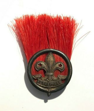Antique Vintage Assistant Boy Scout Master Silver Red Plume,  Gilwell,  London