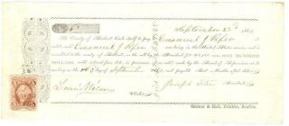 1864 Civil War Soldier’s Bounty Bond,  Emanuel I Pifer,  6th Wv Inf.  W/ Tax Stamp