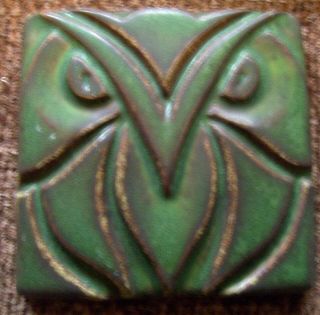 Arts And Crafts Motawi Owl Tile,  4 X 4 "