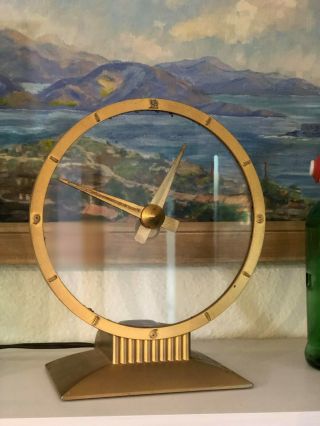 Vintage Jefferson Golden Hour Mystery Clock Mid Century