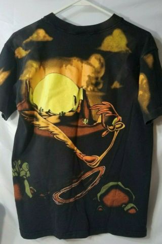 Vintage 1995 Warner Bros.  Road Runner Wile E.  Coyote All Over T - Shirt Size M 3