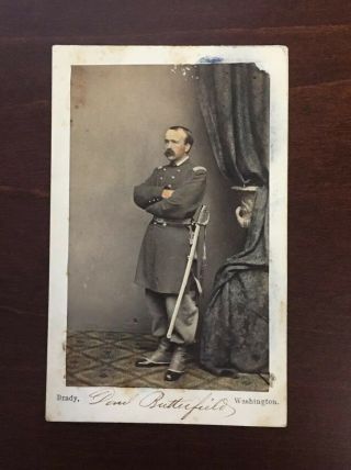 Rare Cdv Of General Daniel Butterfield By Brady - Civil War Era Carte De Visite
