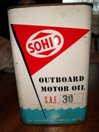 Old Vintage Sohio Outboard Motor Oil S.  A.  E.  30