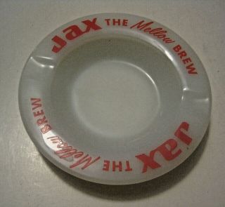 Vintage Beer Advertising Glass Ashtray Jax The Mellow Brew Great Print