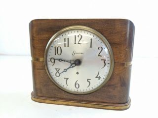 Antique Vintage Sessions Mantle Clock.  Wooden Model A Art Deco Mid Century