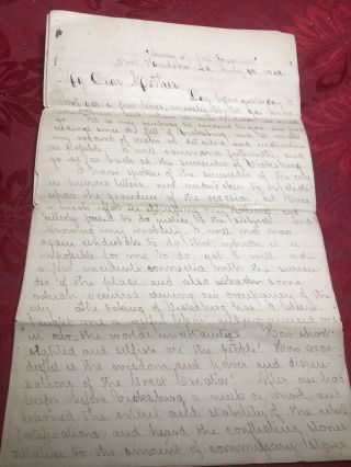 1860 " Army Of The Frontier ",  Civil War Letter Fall Of Vicksburg July 1863