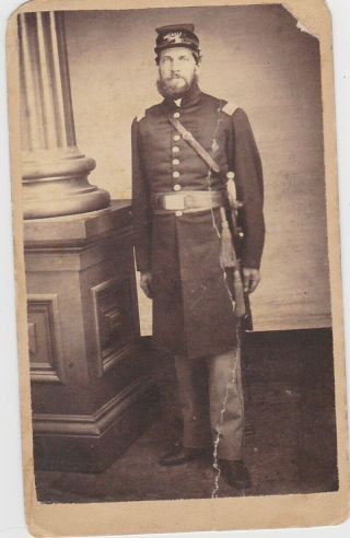 Civil War Cdv Soldier Officer Id.  E.  P.  Hale 22nd Mass.  Inf.