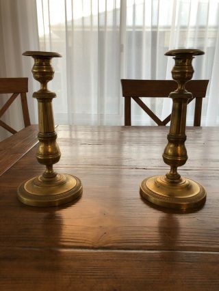 Bronze Candlesticks French Antique Era Early 1800’s