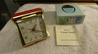 Vintage Westclox Wind Up Tourino Travel Alarm Clock Luminous 1968 Japan Nos