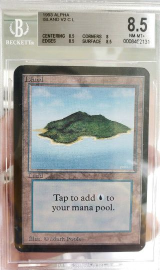 Vintage Magic | BGS 8.  5 MTG Alpha Island [BLUE SKY], 2
