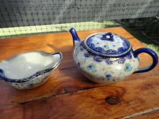 Japanese Antique/vintage I.  E.  & C.  Co Ornate Art Nouveau Teapot & Sugar Bowl