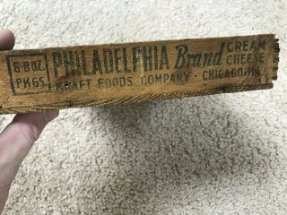 Vintage Kraft - Wood Philadelphia Brand Cream Cheese Box 10” X 7 1/2”