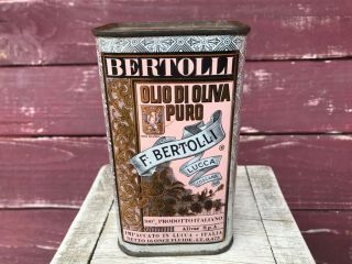 Vintage Bertolli Pure Olive Oil Empty Tin,  16 Oz.  Italy