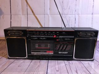 Vintage Sharp Gf - 320 Boombox Old School Ghetto Blaster Radio Cassette