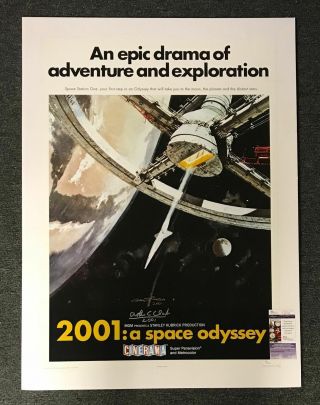 2001: A Space Odyssey Poster,  Signed By Arthur C.  Clarke & Robert Mccall (jsa)