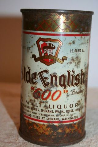 Old English " 600 " Ml 12 Oz Flat Top By Bohemian Breweries,  Spokane,  Washington