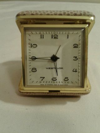 Vintage Westclox Wind Up Folding Travel Alarm Clock - - Retro