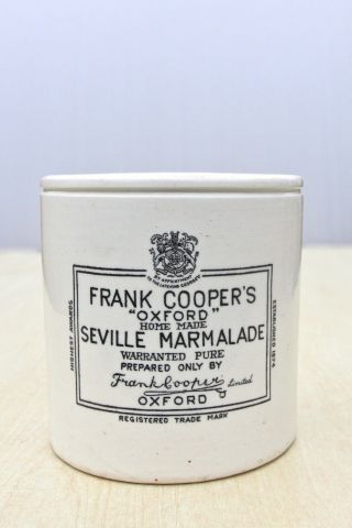 VINTAGE HUGE 2lb FRANK COOPER ' S OXFORD HOME MADE SEVILLE MARMALADE POT JAR 3