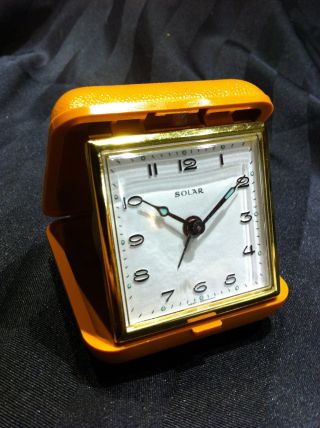 Vintage Solar Travel Alarm Clock Case Made In Germany Rolex?