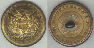 Whh & Sons - Early Civil War Era Us General Staff Coat Button - Tice 