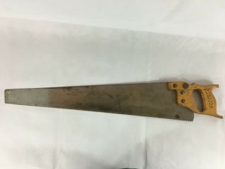 Vintage " Warranted Superior " 26 In.  Hand Saw / 8 Tpi / Straight Back -