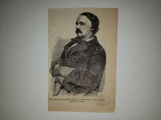 General Israel B.  Richardson 1862 Civil War Woodcut Rare