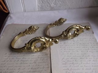French Tiebacks A Pair Ornately Bronze Patina Gold Nicely Vintage