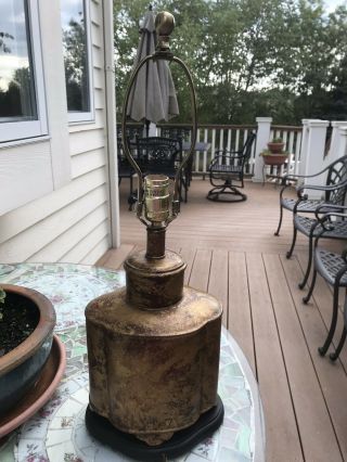 Vintage Frederick Cooper Signed Lamp Gold Leaf On Metal Wood Base