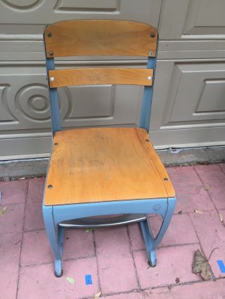 2 Vintage Industrial School Child Desk Chairs - American Seating Co.  - 17 (PAIR) 2