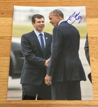 Pete Buttigieg Mayor Indiana Autograph Signed Obama 8x10 Photo 2020 President