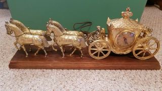 United Clock Corp 640 Four Horse & Cinderella Carriage Clock,  Circa1940 