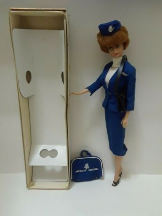 Vintage Bubble Cut Barbie W/box ☆titian Hair☆ American Airlines Flight Attendant