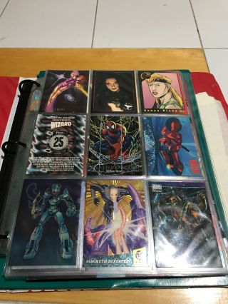 Comic Card Promo And Chase Card Binder Marvel,  Dc,  & More Cond.