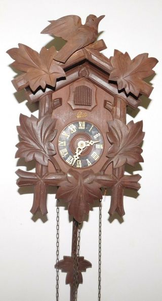 Schatz Vintage Black Forest 8 Day Cuckoo Clock Germany Movement