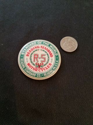 Vintage Early 1900s Reading Standard Motorcycle Advertising Button - Mirror